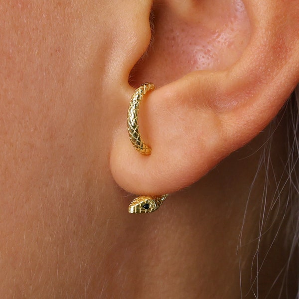 Snake Ear Jacket Earrings - Serpent Earrings - Snake Earrings - Edgy Earrings - Animal Earrings - Grunge Jewelry - Gift For Her