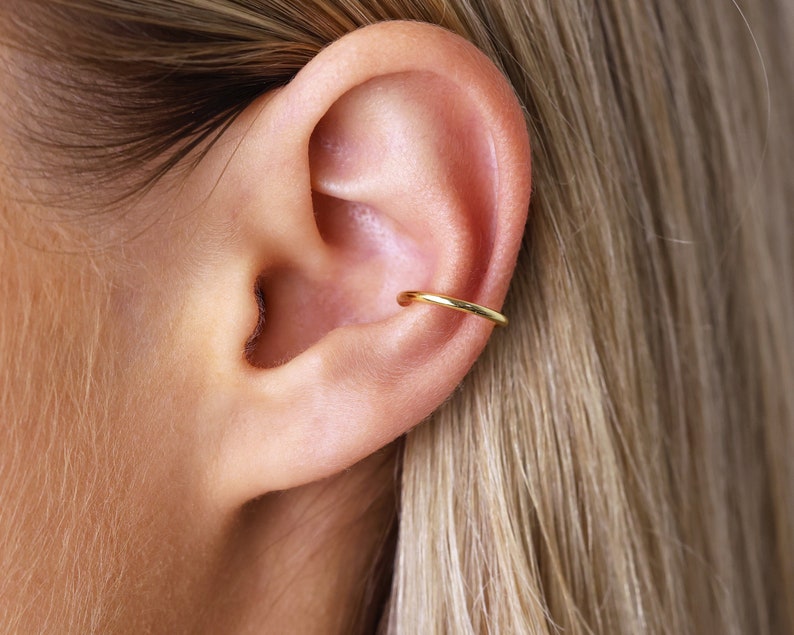 Thin Ear Cuff Ear Cuff No Piercing Conch Ear Cuff Fake Piercings Ear Cuff Non Pierced Cartilage Ear Cuff Gold Ear Cuff image 4