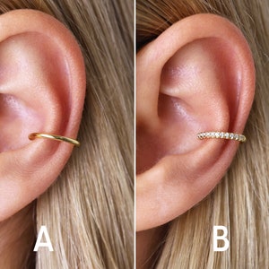 Thin Ear Cuff Ear Cuff No Piercing Conch Ear Cuff Fake Piercings Ear Cuff Non Pierced Cartilage Ear Cuff Gold Ear Cuff image 1