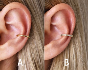 Thin Ear Cuff - Ear Cuff No Piercing - Conch Ear Cuff - Fake Piercings - Ear Cuff Non Pierced - Cartilage Ear Cuff - Gold Ear Cuff