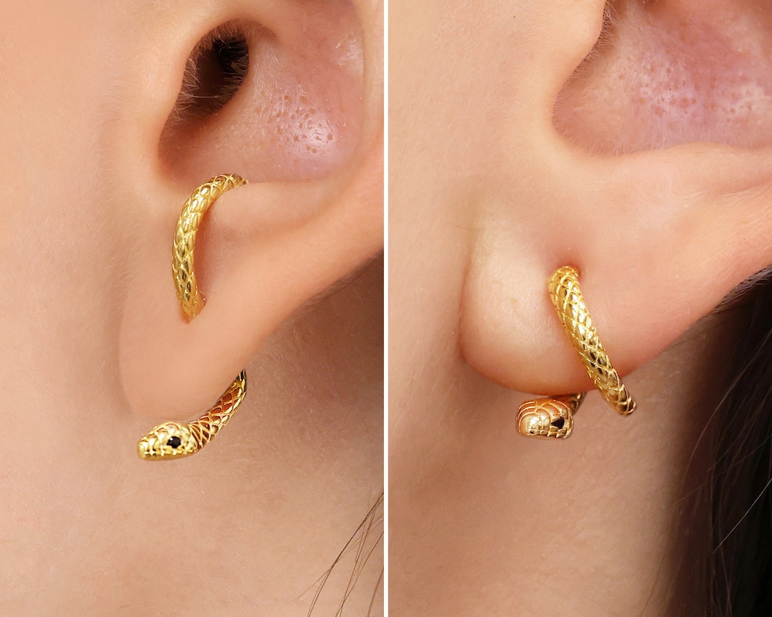 Snake Front Back Earrings - Serpent Earrings - Snake Earrings - Edgy Earrings - Animal Earrings - Grunge Jewelry - Gift For Her