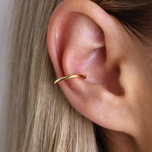 Thin Ear Cuff Ear Cuff No Piercing Conch Ear Cuff Fake Piercings Ear Cuff Non Pierced Cartilage Ear Cuff Gold Ear Cuff image 6