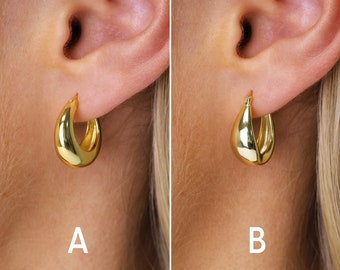 Dikke taps toelopende hoepel oorbellen - Statement hoepels - dikke hoepels - Sterling zilveren hoepel oorbellen - gouden hoepel oorbellen - minimalistische oorbellen