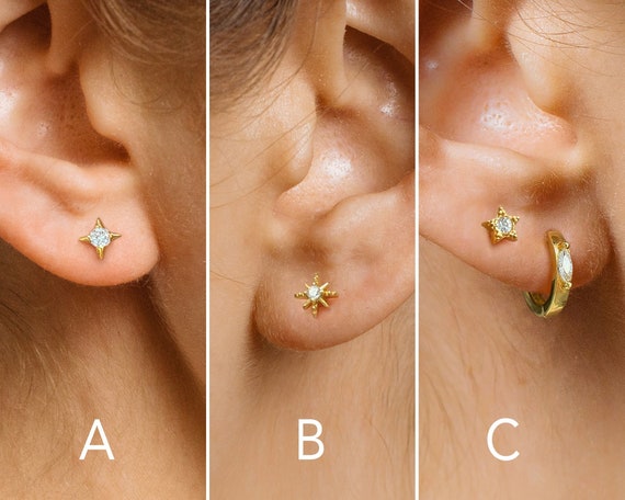 Small stud earrings with flat backs deals