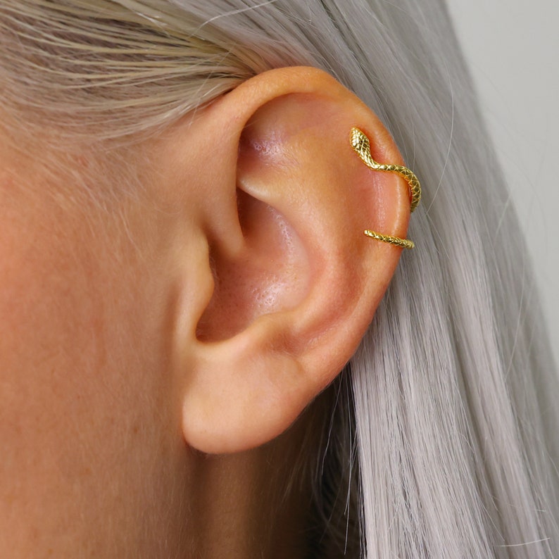 Snake Climber Stud Earrings Serpent Earrings Snake Earrings Edgy Earrings Animal Earrings Grunge Jewelry Gift For Her image 4