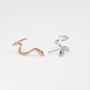 Snake Climber Stud Earrings Serpent Earrings Snake Earrings Edgy Earrings Animal Earrings Grunge Jewelry Gift For Her image 5