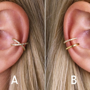 Paved Ear Cuff - Ear Cuff No Piercing - Conch Ear Cuff - Fake Piercings - Ear Cuff Non Pierced - Cartilage Ear Cuff - Gold Ear Cuff
