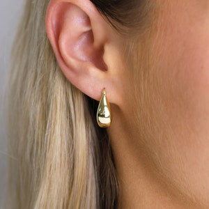 Chunky Tapered Hoop Earrings Statement Hoops Thick Hoops Sterling Silver Hoop Earrings Gold Hoop Earrings Minimalist Earrings image 6