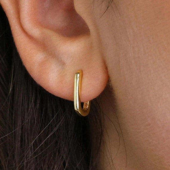 Hoop earrings second hole best sale