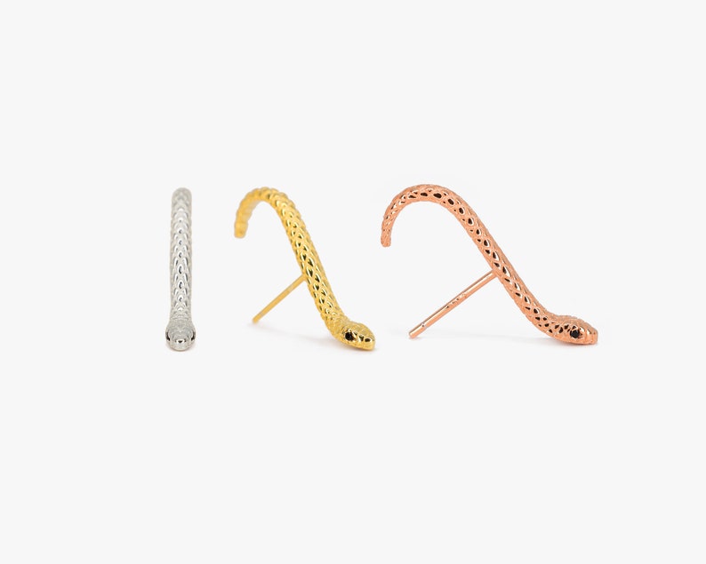 Snake Suspender Earrings Serpent Earrings Snake Earrings Edgy Earrings Animal Earrings Snake Studs Grunge Jewelry Gift For Her image 4