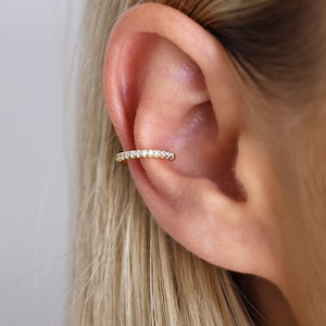 Thin Ear Cuff Ear Cuff No Piercing Conch Ear Cuff Fake Piercings Ear Cuff Non Pierced Cartilage Ear Cuff Gold Ear Cuff image 3