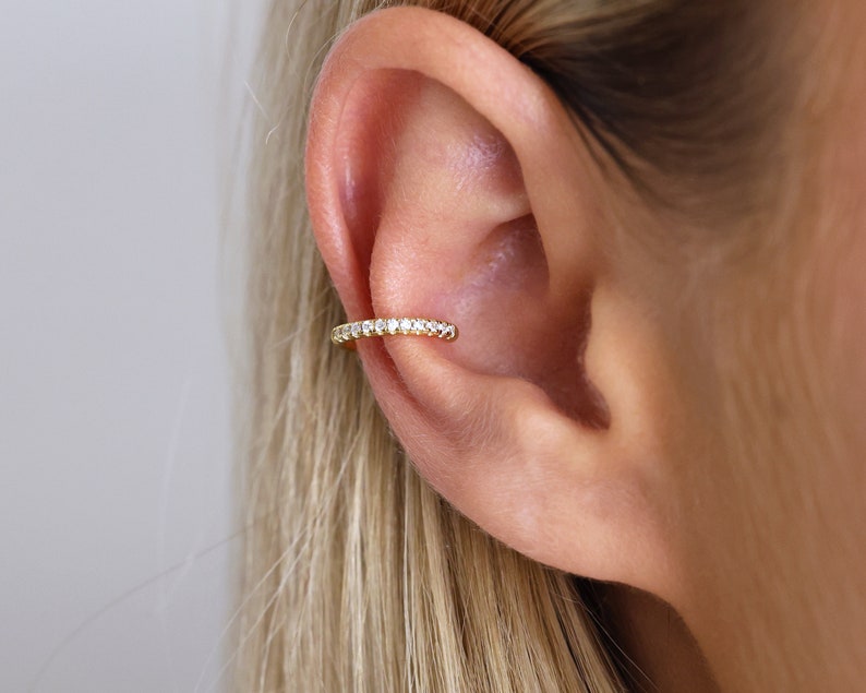 Thin Ear Cuff Ear Cuff No Piercing Conch Ear Cuff Fake Piercings Ear Cuff Non Pierced Cartilage Ear Cuff Gold Ear Cuff image 3