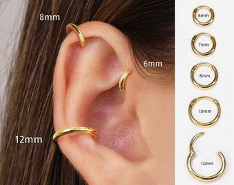 20G/18G/16G Conch Clicker Hoops - Cartilage Clicker - Seamless Hinged Clicker - Conch Ring - Slim Hoop Earring - Eternity Clicker