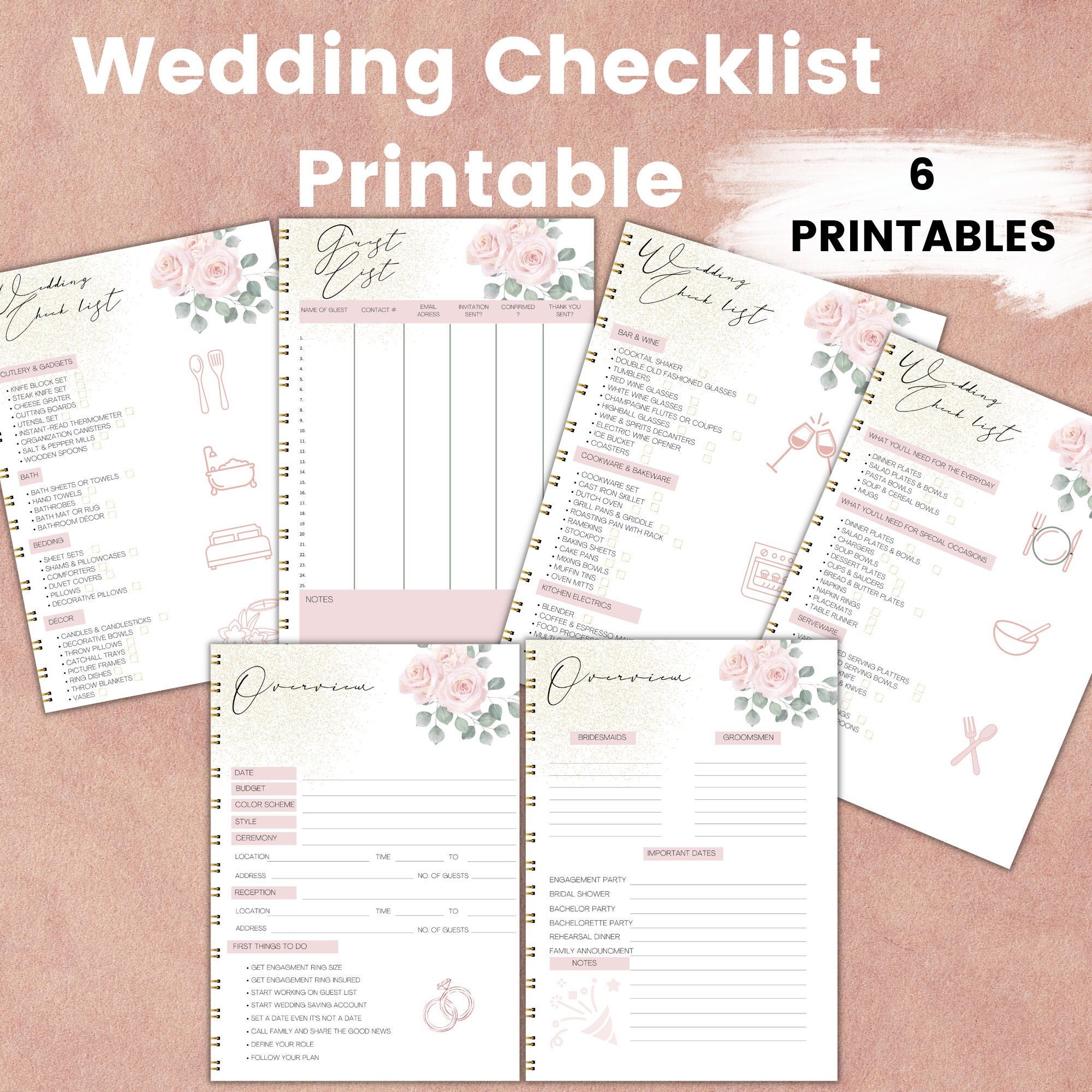 wedding checklist printable wedding to do list wedding etsy