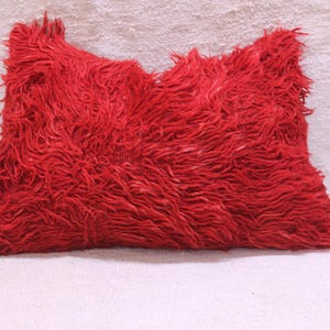 16x24 Red lumbar pillow with fringe, colorful ethnic decorative pillow cover with tassels, boho decor pillow cover, 40x60 cm pillow fringe