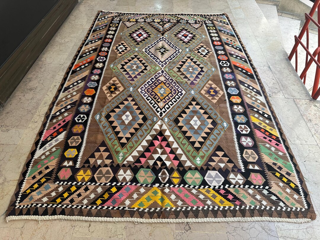 Colorful Kilim Rug,vintage Kilim Rug,handmade Rug,tribal Rug,decorative ...
