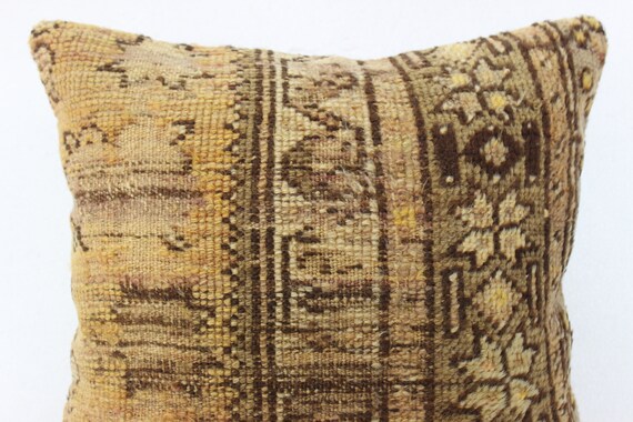 Dark Yellow Decor: 16x16'' Throw Pillow, Pale Yellow Pillowcase