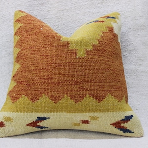Pale green throw pillow case, Turkish kilim pillow, 20x20” decorative pillow, Rug pillow, Distressed pillow, Square pillow, Retro pillows
