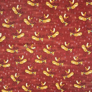 Fabric Red Reindeer &quot;Christmas Magic&quot; by Lynnette Anderson for Henry Glass & Co. Item# ZF-CHM28802