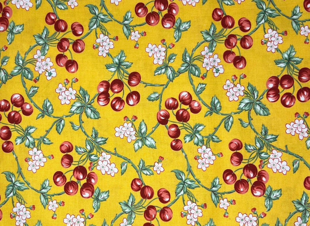 Fabric cherries Jublilee by American Jane Patterns Sandy Klop for Moda