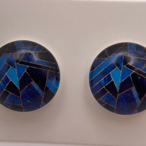 Blue Abstract Earrings
