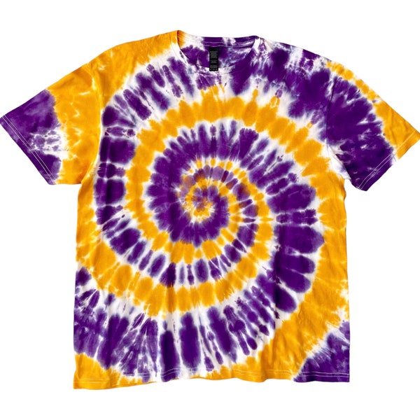 Purple and Gold Swirl Tie Dye Shirt, Tie Dye T-Shirt