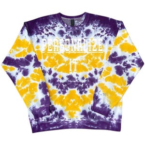 Purple & Yellow Hand Tie-Dye Unisex - Apparel + Personalize it | Sports Team