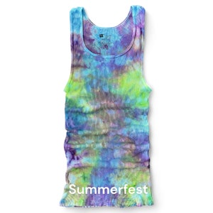 Tie Dye Tank Top, Hand Dyed Tank, Ribbed Tank Top, Unisex Tank Top
