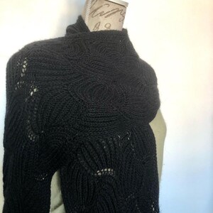 Écharpe étole femme tricotée motif principal brioche en mélange laine alpaga taille M image 4