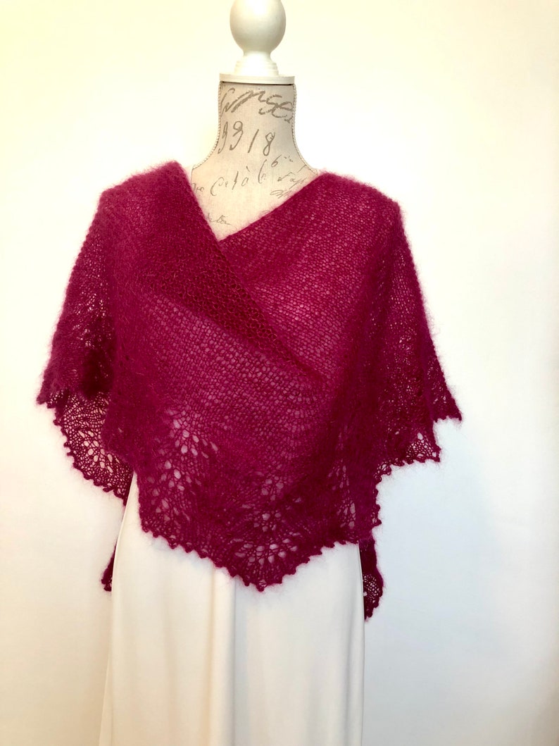 Châle mariage mohair et soie tricoté main — TatianaMigud