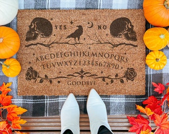 Ouija Doormat Mystical Witchy Vibes Doormat Housewarming Funny Gift Bohemian Coconut Coir Entry Rug Fall Birthday Gift Holiday Spooky Season