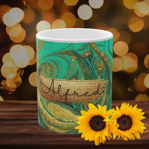 Personalized Mug Coffee Tea Marble Mug Custom Name Cup Sister Mum Birthday Gift Personalized Name Gold Mug Ceramic Magic Cup Perfect Gift