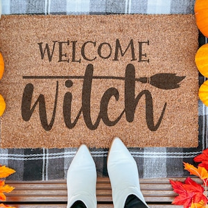 Willkommen Hexe Halloween Fußmatte Gruselige Jahreszeit Türmatte Hexe Lustige Fußmatte Kokosnuss Indoor Personalisierte Fußmatte Herbst Herbst Hexengeschenk