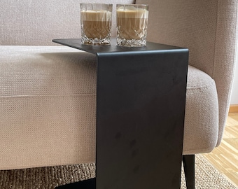 Modern living room table made of metal, minimalist side table 45 cm high, design table in different colors
