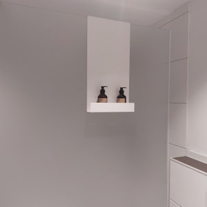 Stylisches Alu-Duschregal zum Einhängen an der Duschscheibe, einhängbare Duschablage ohne zu Bohren, minimalistisches Duschregal ohne Bohren zdjęcie 6