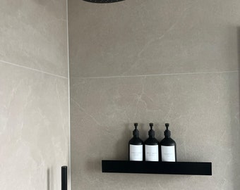 Black shower shelf, elegant shower shelf in 30|50|70 cm in different colors, white shower shelf for gluing or screwing