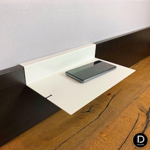 Mesita de noche de metal moderna: mesita de noche minimalista, almacenamiento colgante para su cama, almacenamiento personalizado para su cama.