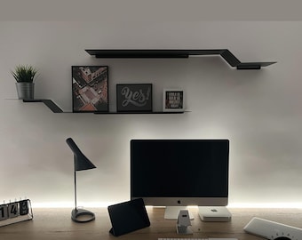 Metal wall shelf – modern & minimalist floating shelf – individually or as a set – Made in Germany
