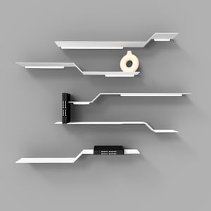 Elegante Regalserie aus Metall, Design Regalsystem in verschiedenen Farben und Formen, stylisches Wandregal-System, minimalistische Regale Bild 8