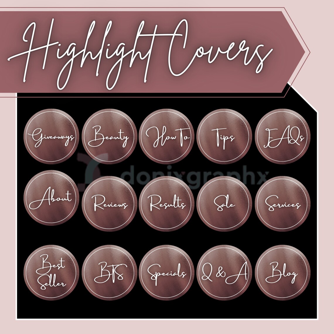 Rosegold Instagram Highlight Covers Editable Instagram Etsy