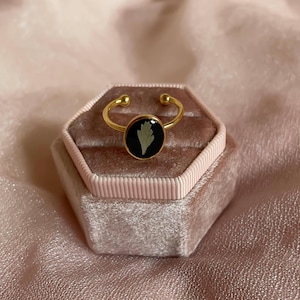 Gold Pressed Fern Ring: Real Flower Resin Jewelry
