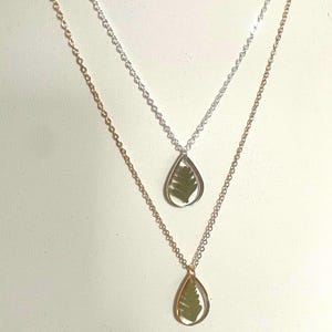 Pressed Flower Necklace | Fern Pendant | Botanical Jewelry | Pendant Necklace | 14K Gold Plated Chain | Gift For Her | Resin Jewelry