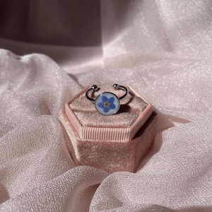 Pressed Flower Ring | Blue Pressed Flower | Gold Pressed Flower | Silver Pressed Flower Ring | Forget Me Not Pressed Flower | Flower Ring