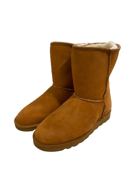 DP Genuine Sheepskin Tall Boots CAMEL