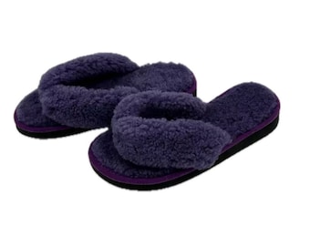 Sandales en peau de mouton - violet