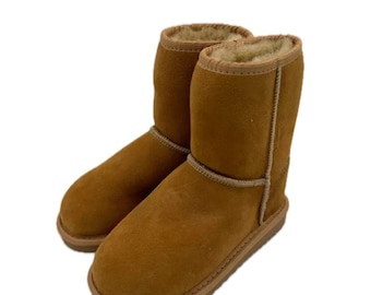 Bottes Enfant fourrés en peau de mouton - marron