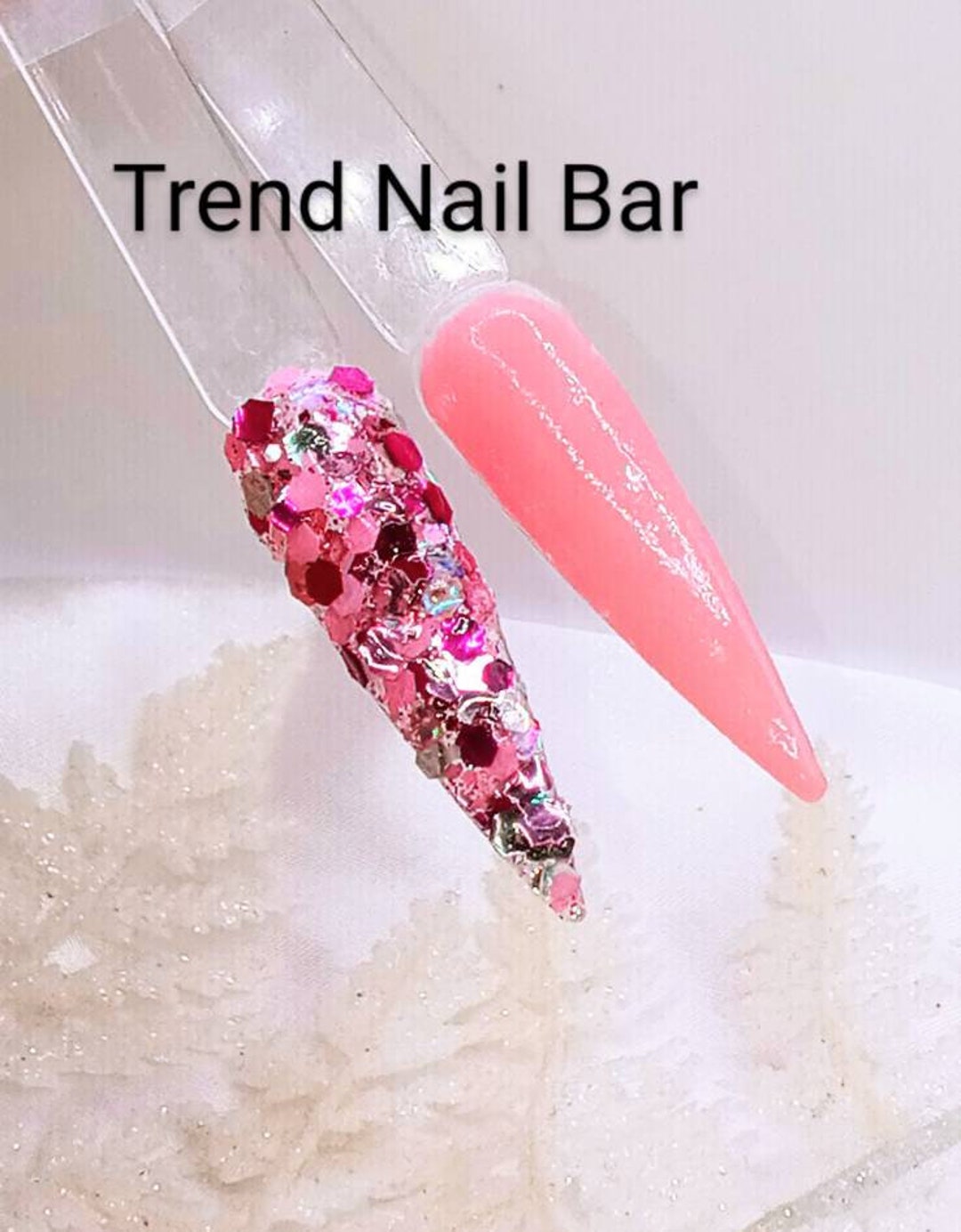 French Pink Duo Nail Dip Powder, French Pink Dip Powder, Pink Glitter