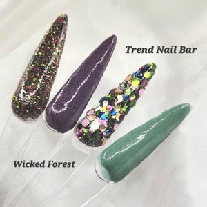 Wicked Forest- Nail Dip Powder, Acrylic Dip Powder, Dip Nails Powder, Olive Green Dip Powder, Dip Powder Fall Nails, Glitter Dip Powder