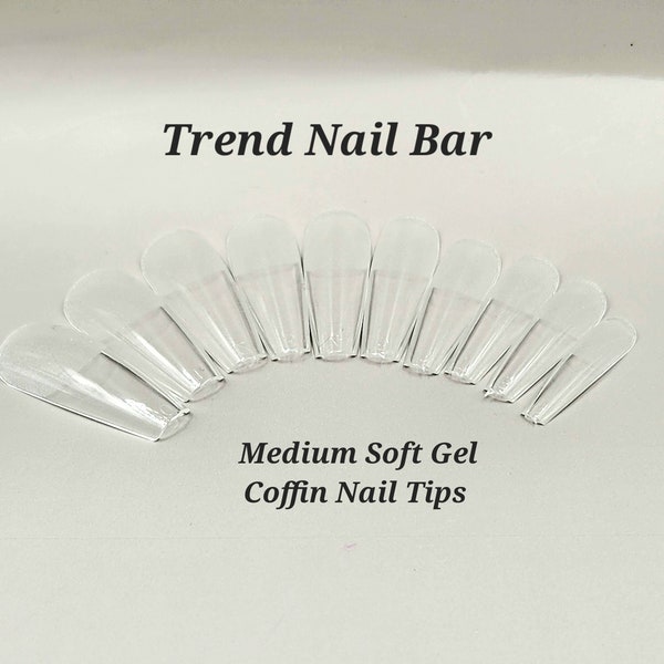 100/300/500 Coffin Medium/Short- Soft Gel Nail Tips, False Nail Tips, Nail Art Supply, Soak Off Nail Tips, Full Cover Nail Tips, Half Matte