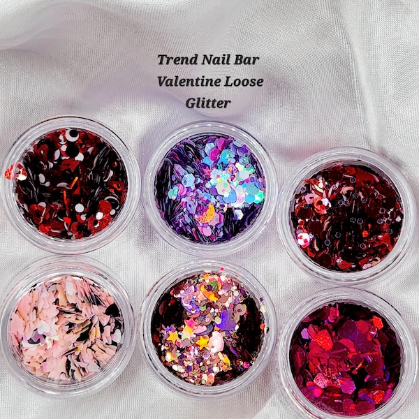 Sweet Valentine- Loose Glitter For Nails, Nail Art Design, Raw Nail Glitter, Heart Glitter, Lip Glitter, Glitter Loose Collection For Nails